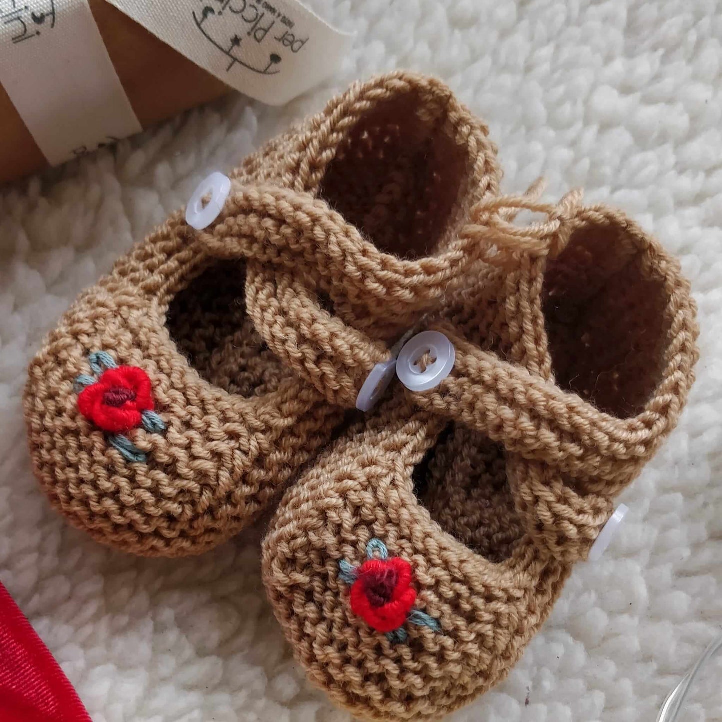 Scarpine lana Gingerbread neonato - Per Piccini