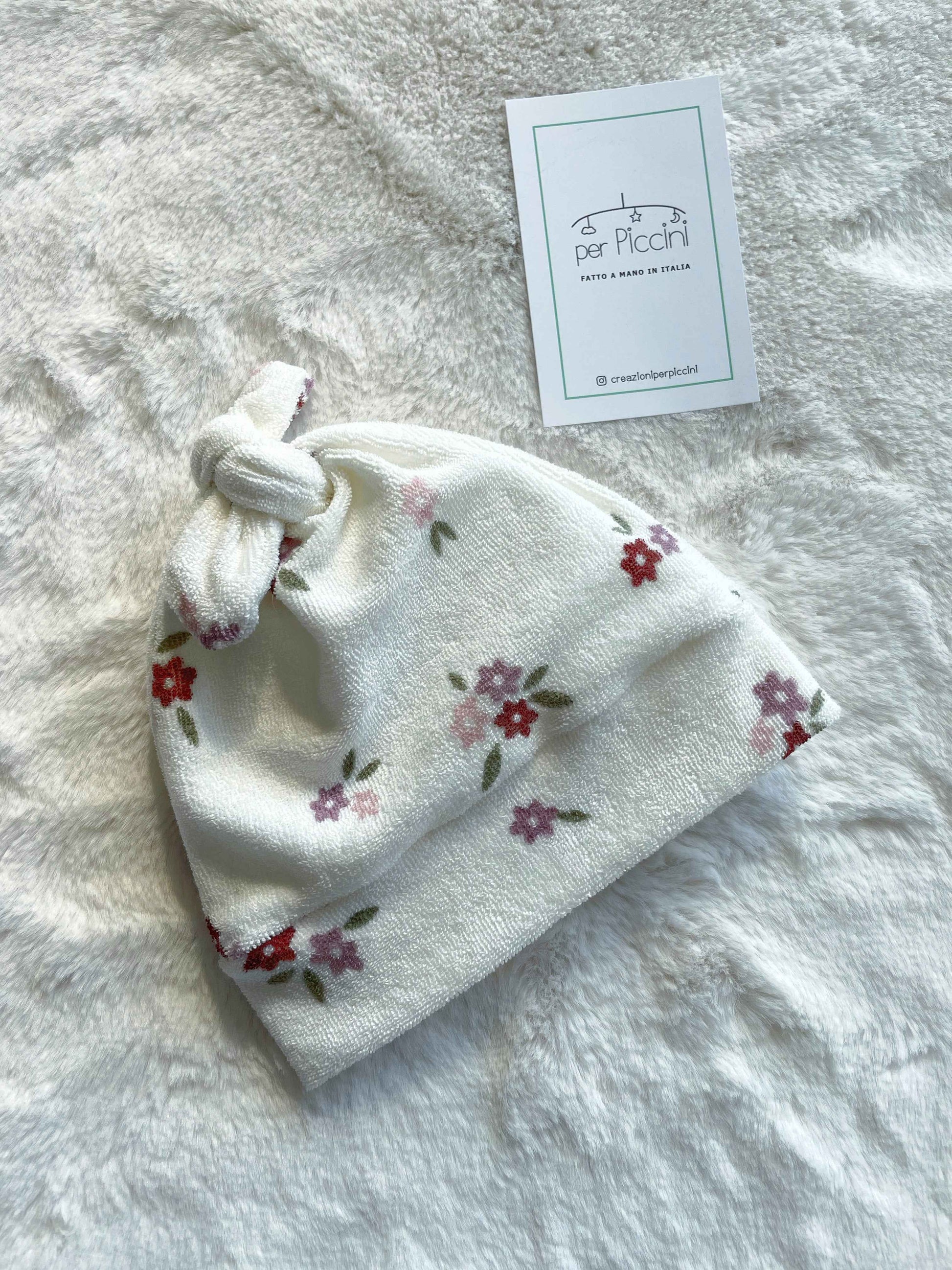 Kit 3 cappellini neonato con nodo