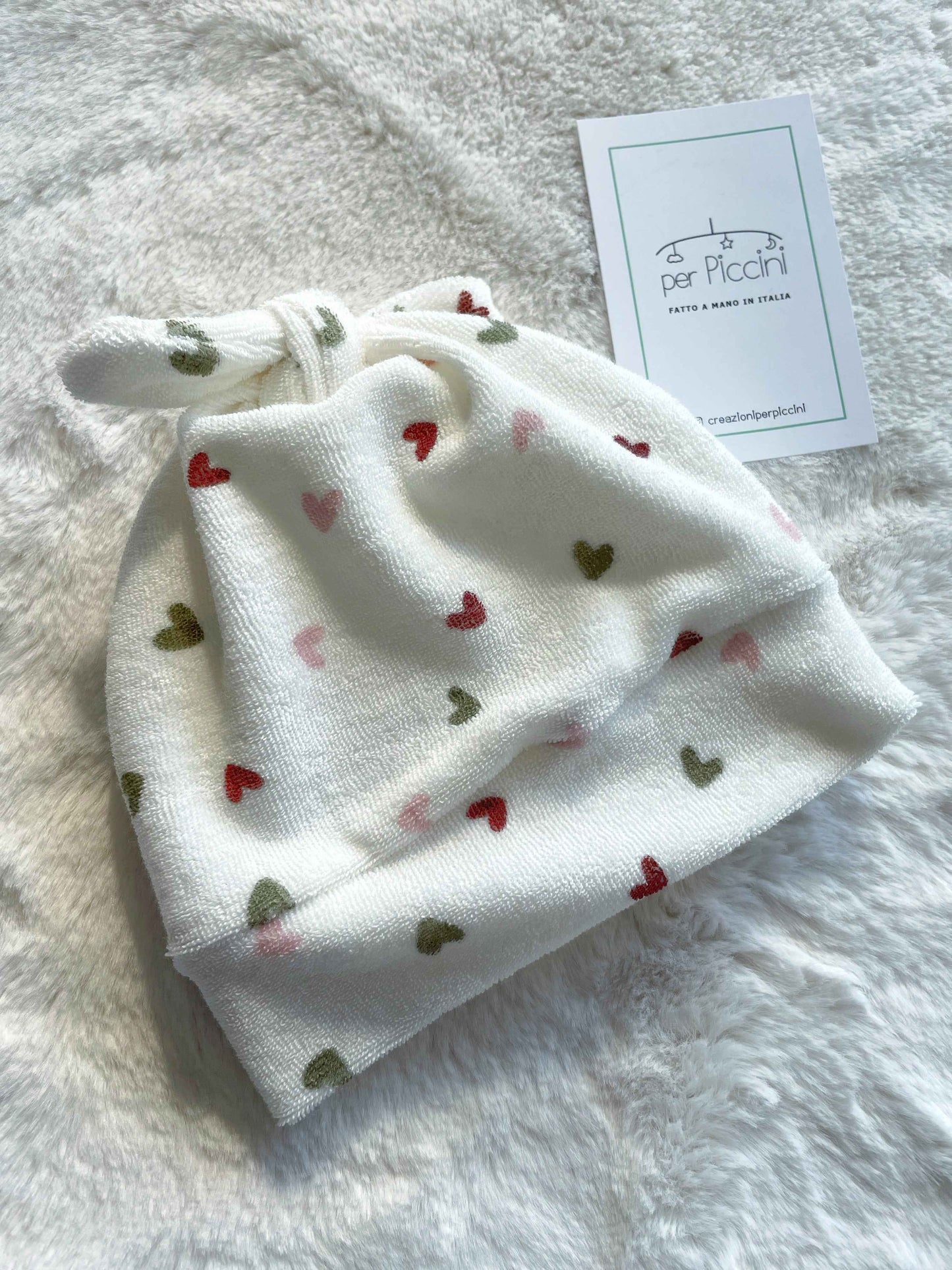 Kit 3 cappellini neonato con nodo