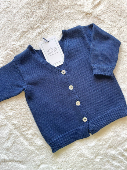 Cardigan neonato classico in cotone con scollo a V