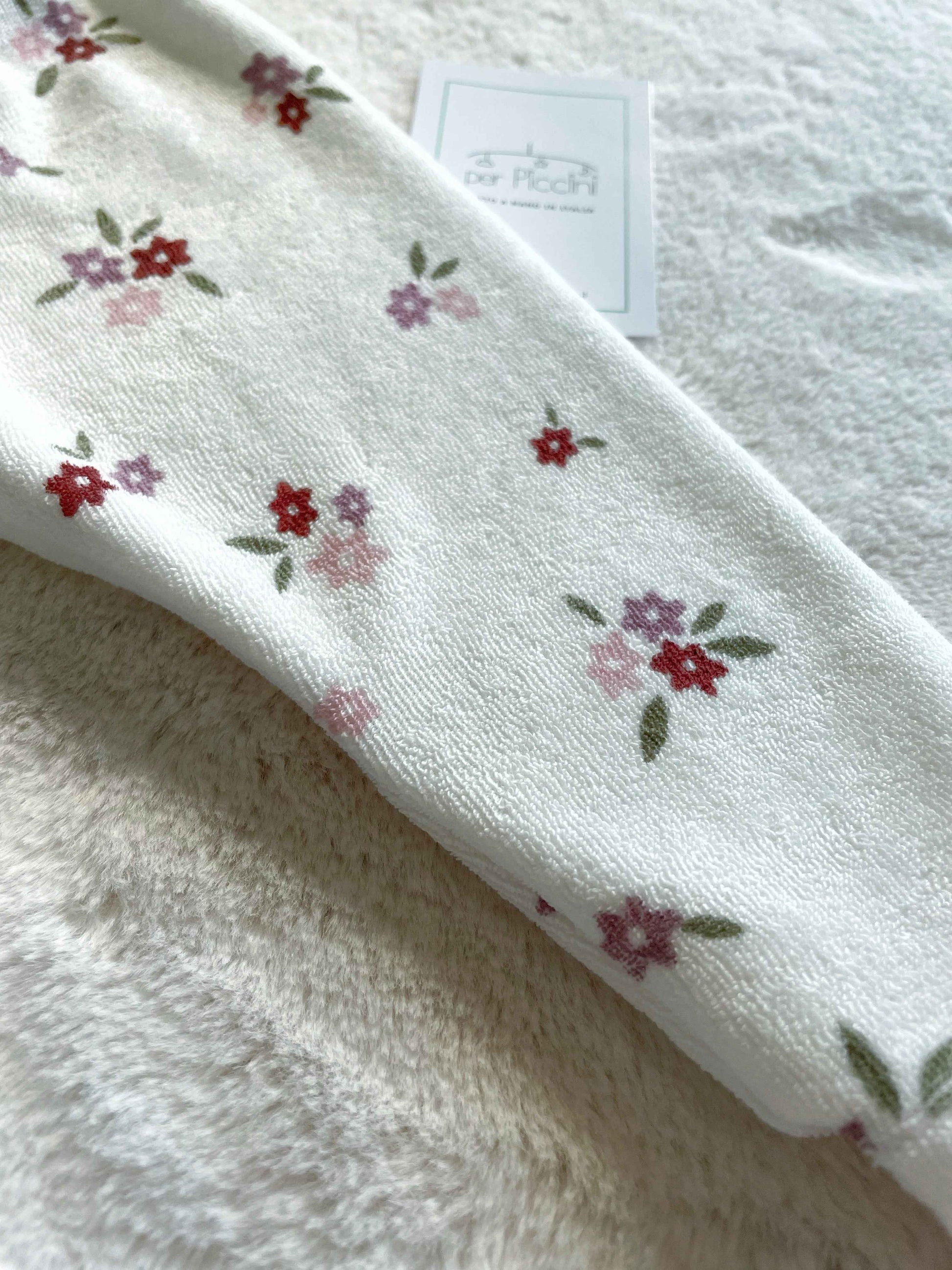 Ghettine neonato in spugna fantasia fiori