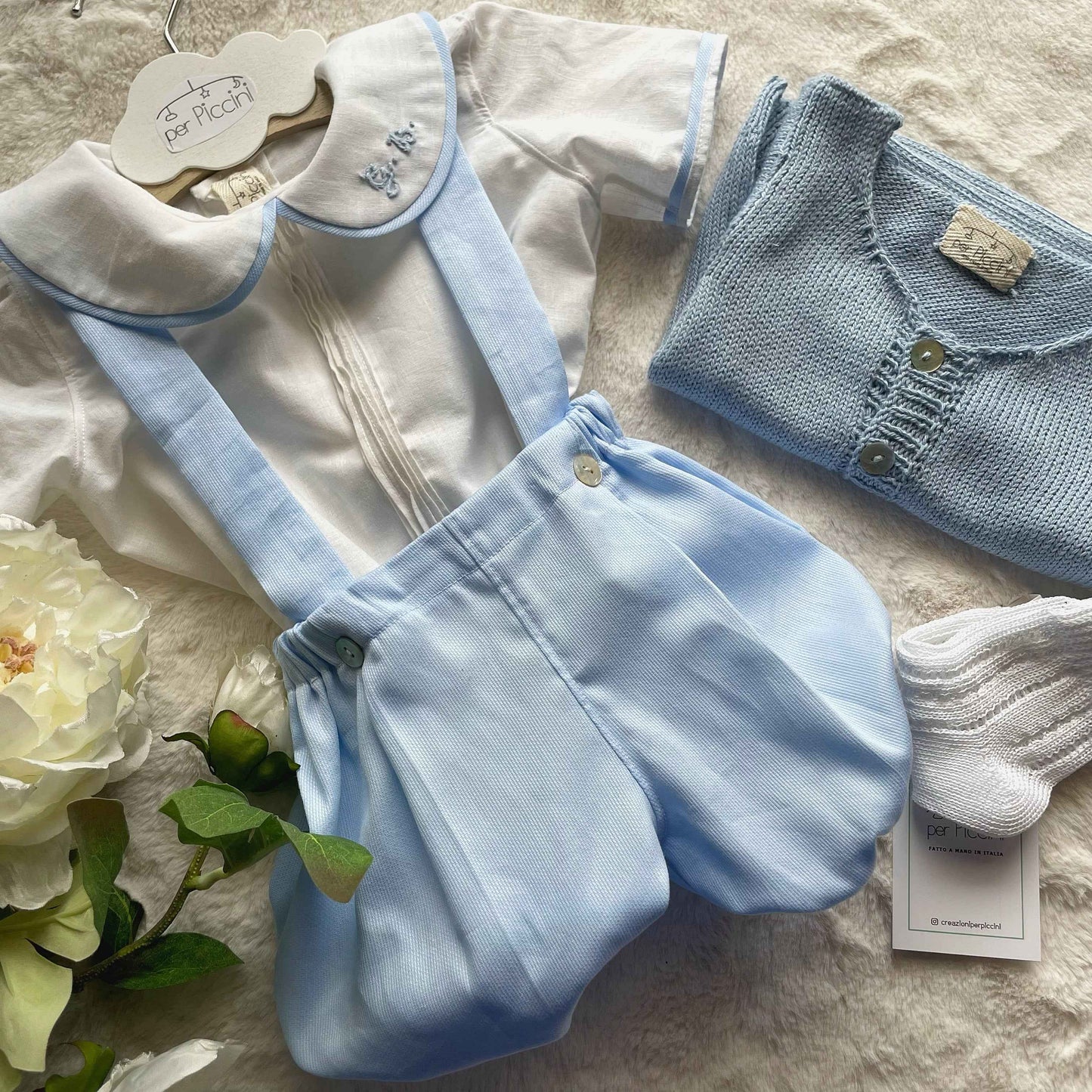 Completino Cerimonia Filippo | Body con Pantaculotte e Bretelle