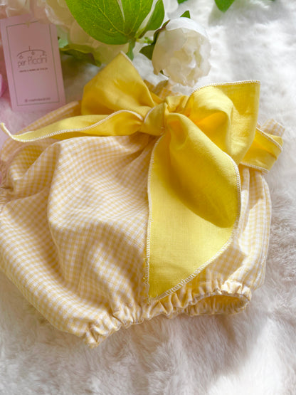 Culotte neonata vichy con fiocco –  personalizzabile