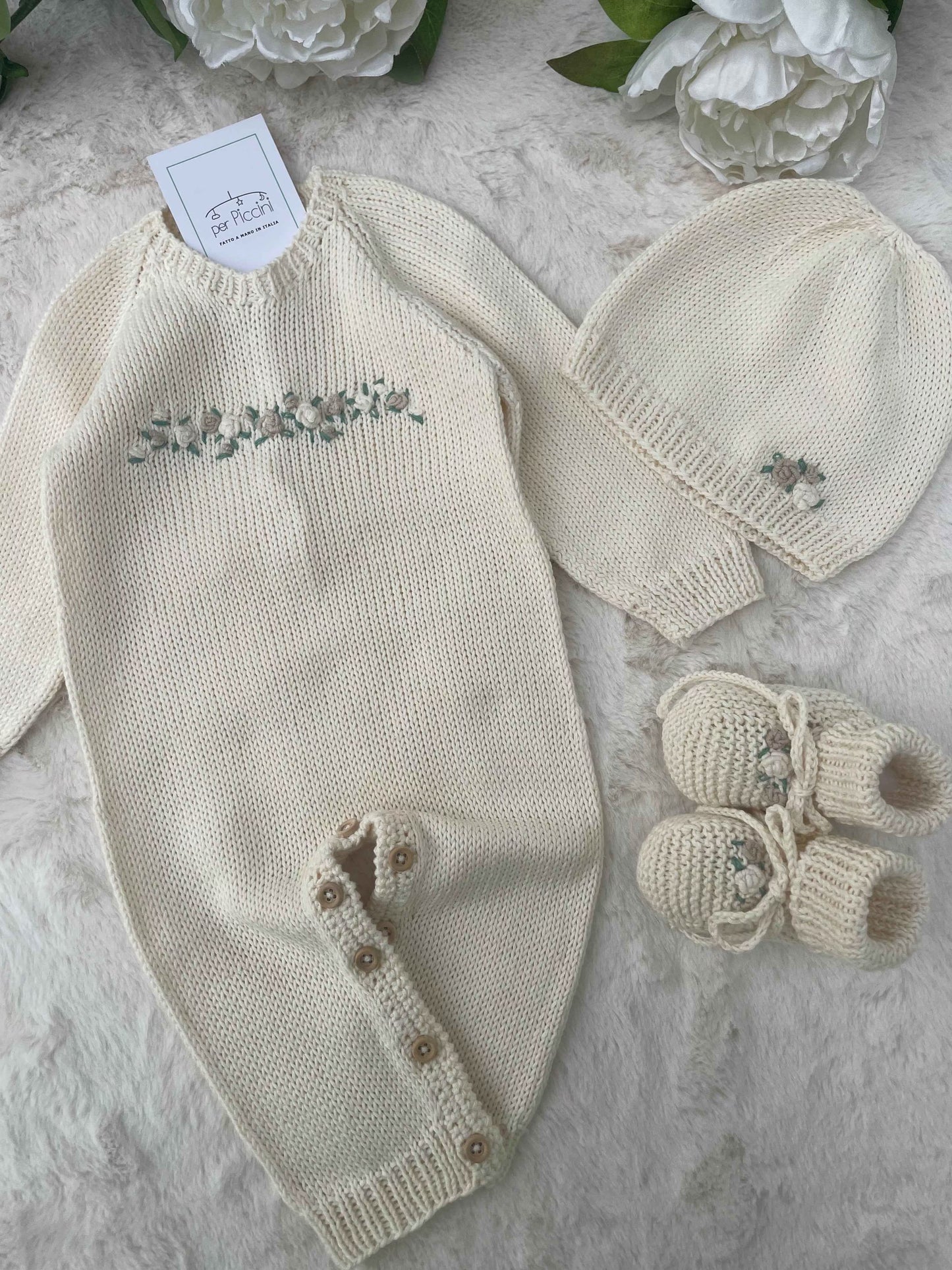 Completino personalizzabile "Roselline" in cotone