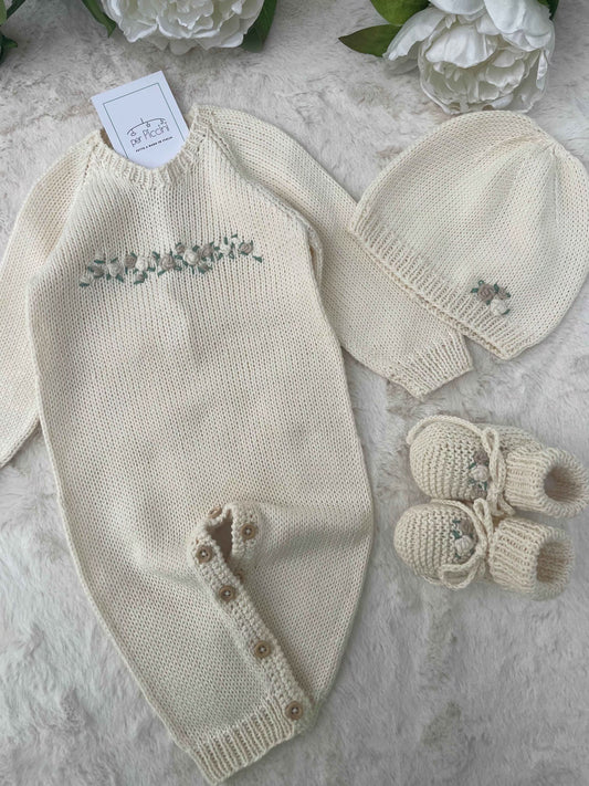 Completino personalizzabile "Roselline" in cotone