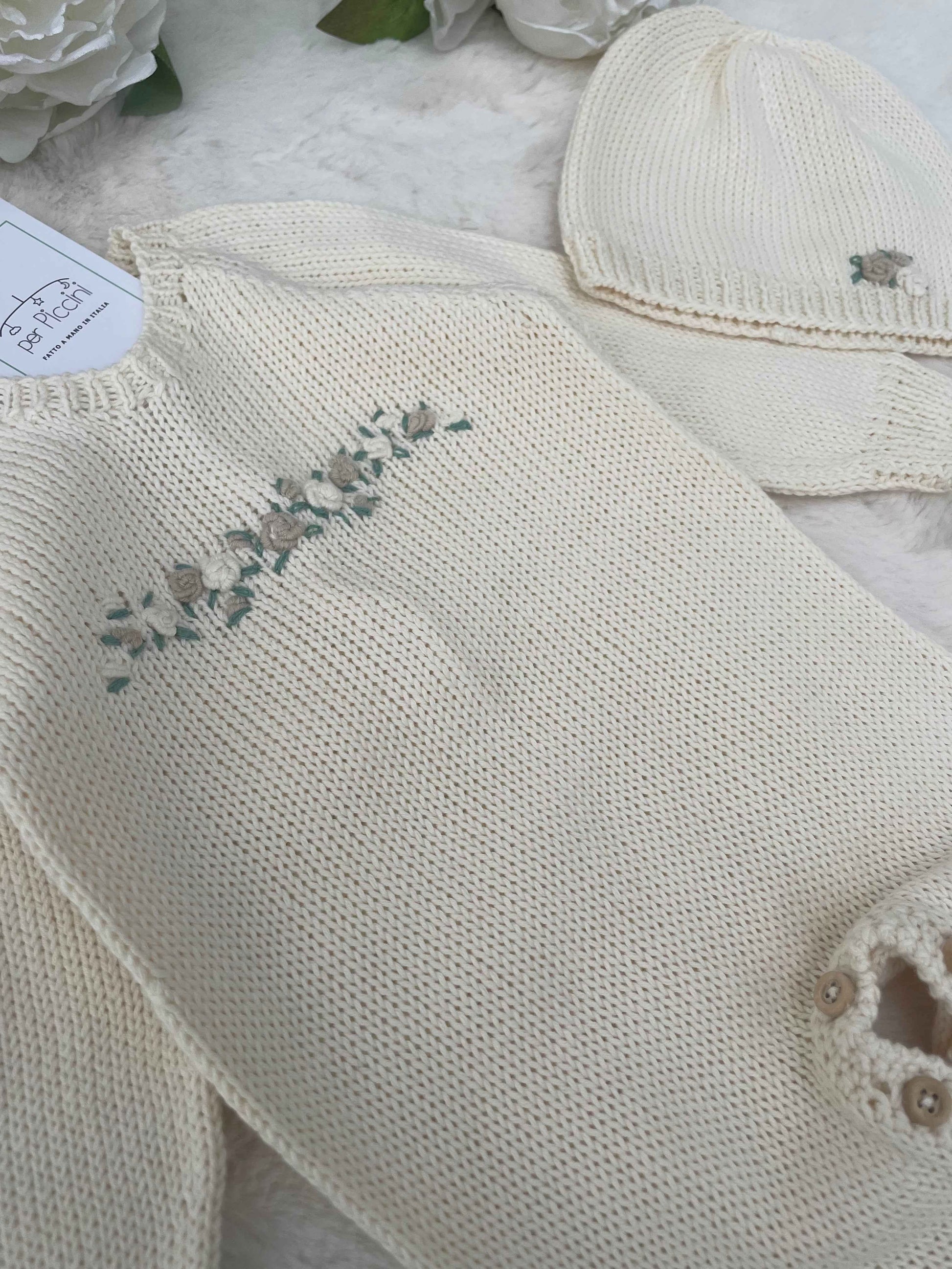 Completino personalizzabile "Roselline" in cotone