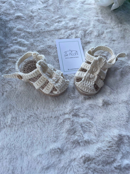 Sandaletti "incrocio" in cotone