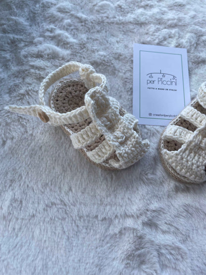Sandaletti "incrocio" in cotone