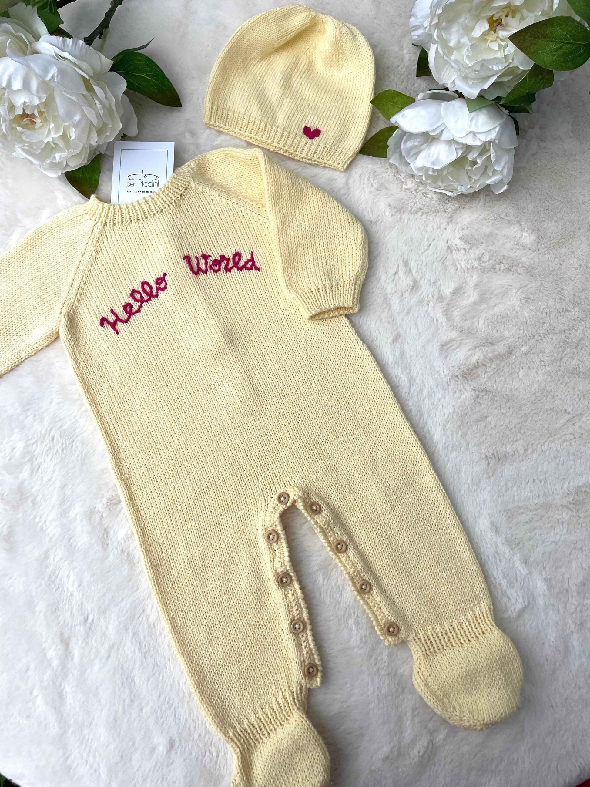 Tutina in cotone "Hello World"