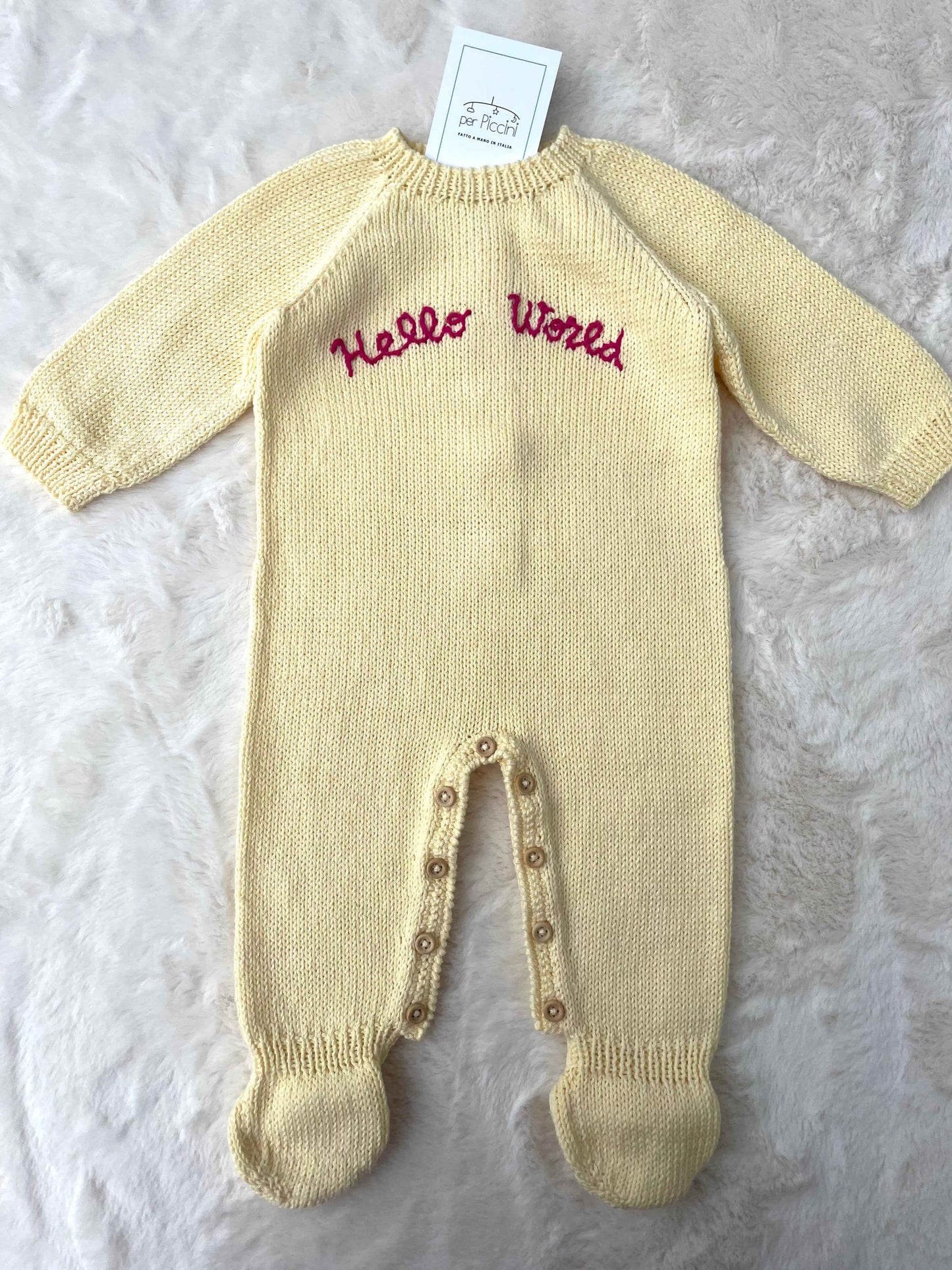 Tutina in cotone "Hello World"