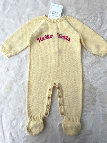 Tutina in cotone "Hello World"