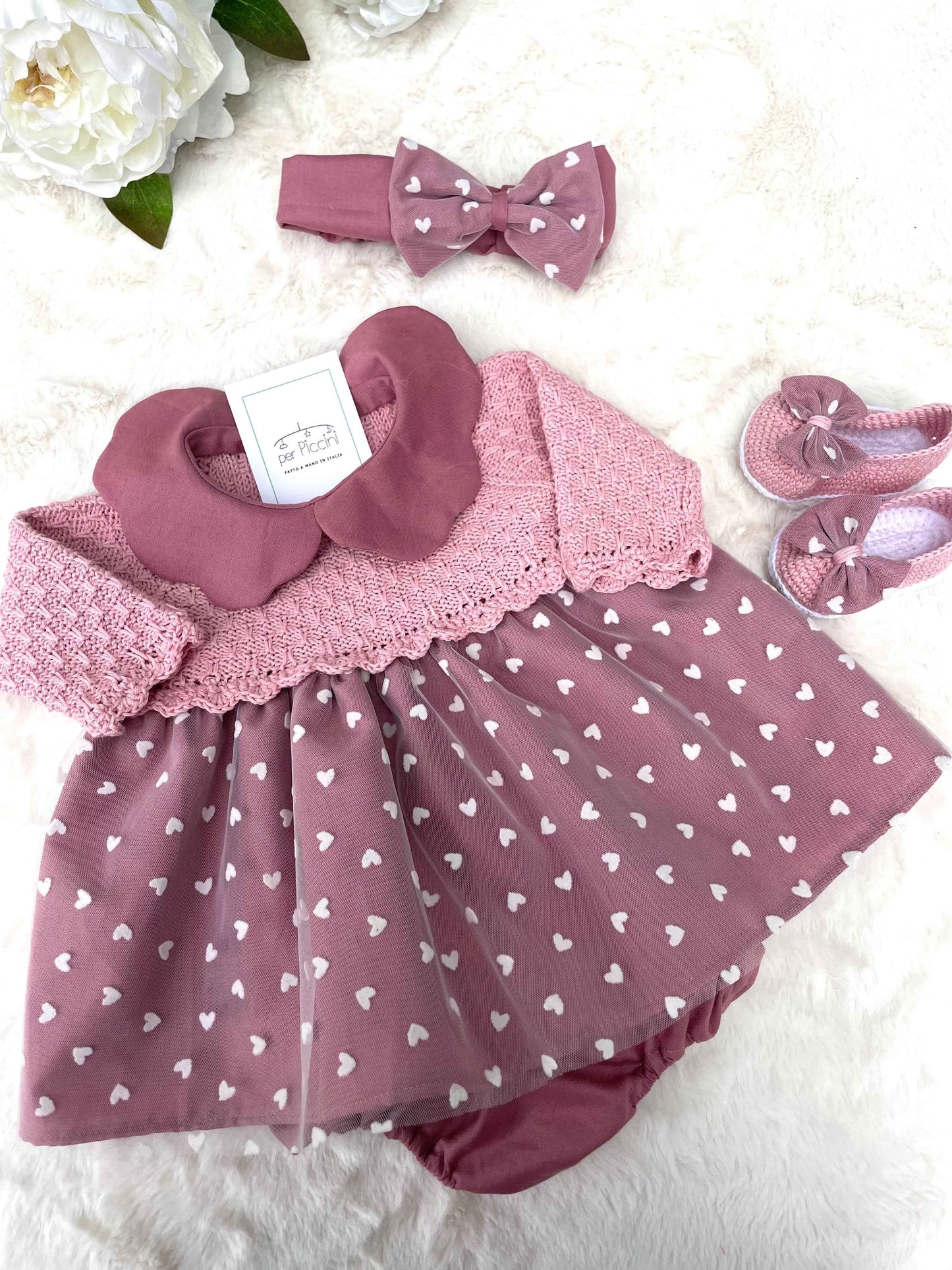 Vestitino "Cuoricini" a maniche lunghe