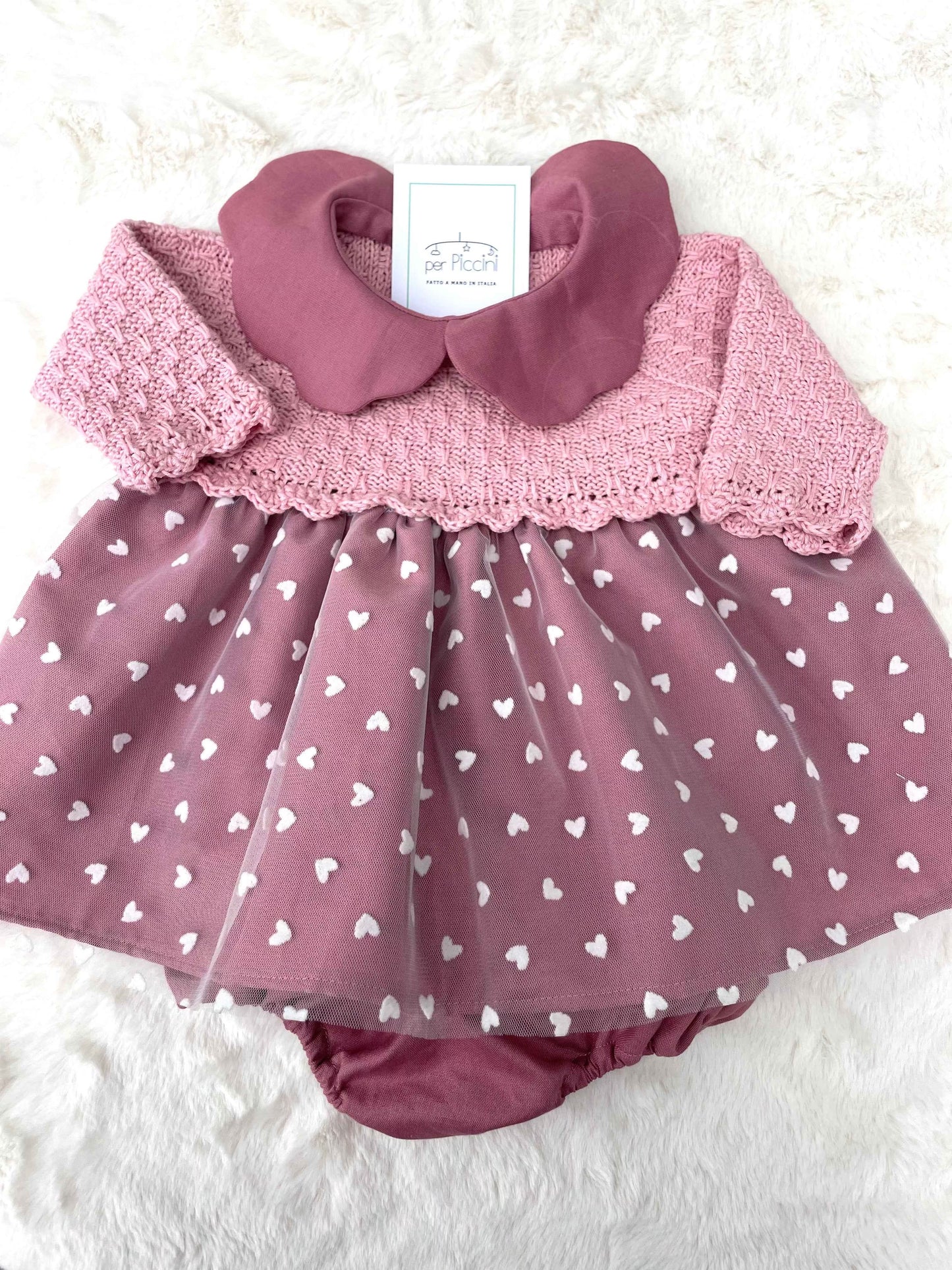 Vestitino "Cuoricini" a maniche lunghe