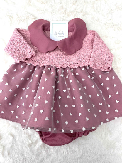 Vestitino "Cuoricini" a maniche lunghe