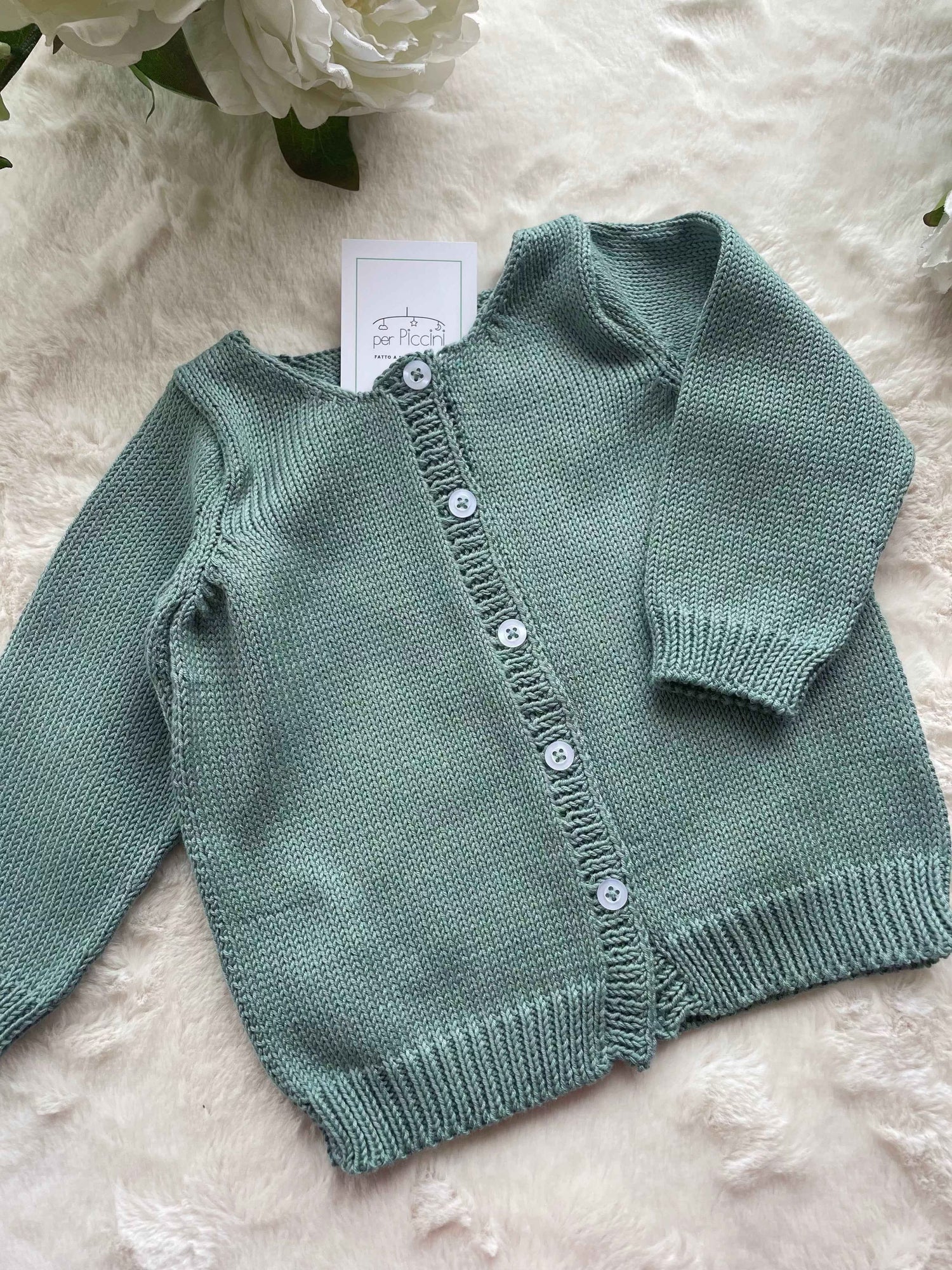 Cardigan classico in lana baby per bambino
