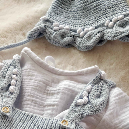 Pagliaccetto foglioline e pois in cotone