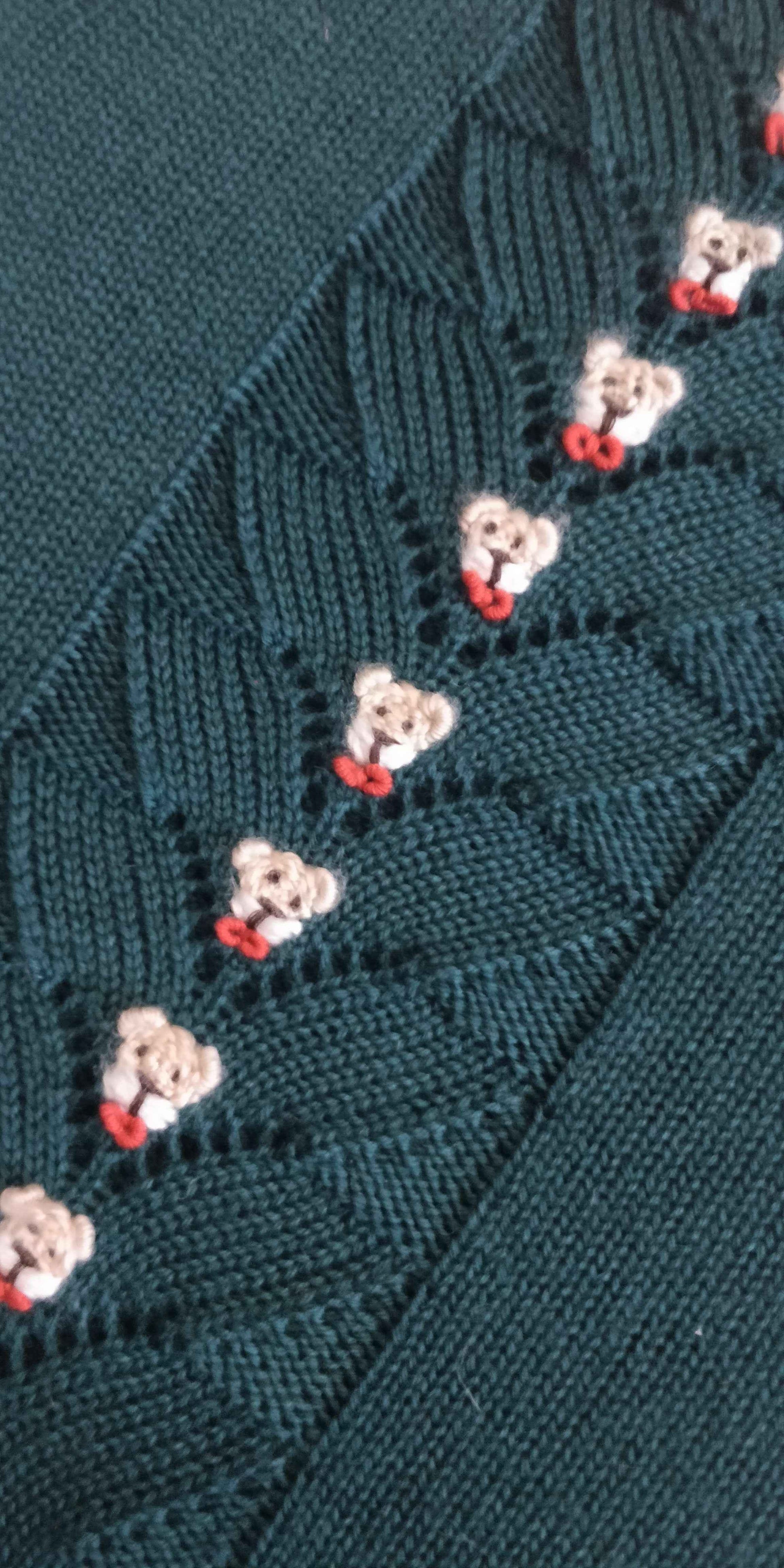 Salopette lana orsetti ricamati