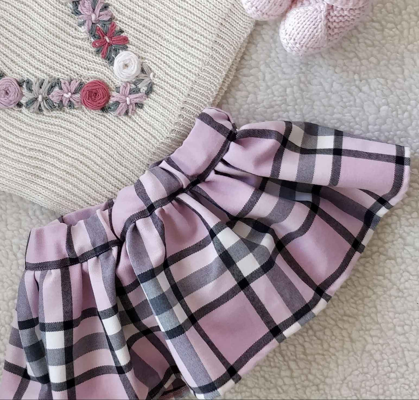 Gonna tartan con coulotte bambina