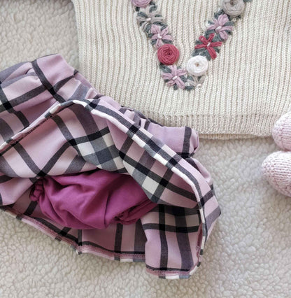Gonna tartan con coulotte bambina