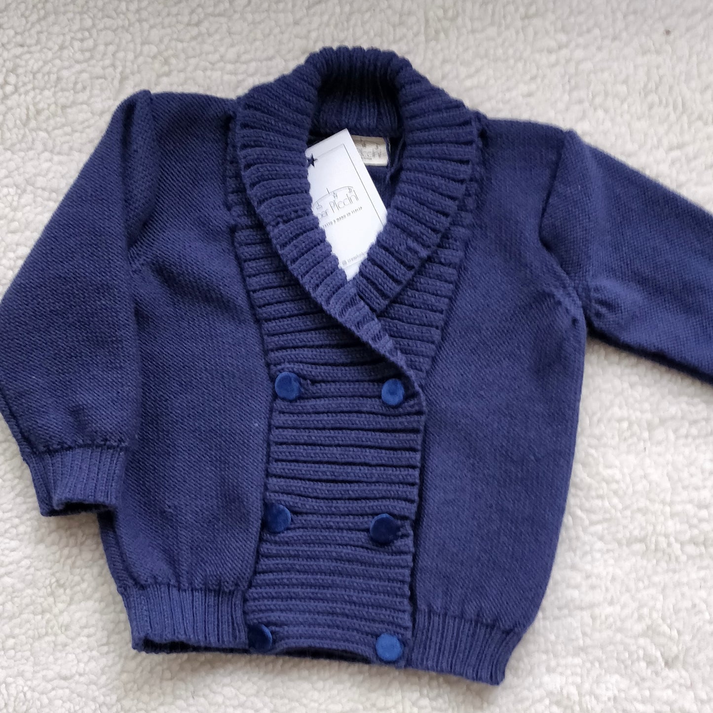 Cardigan doppiopetto in lana baby - Per Piccini