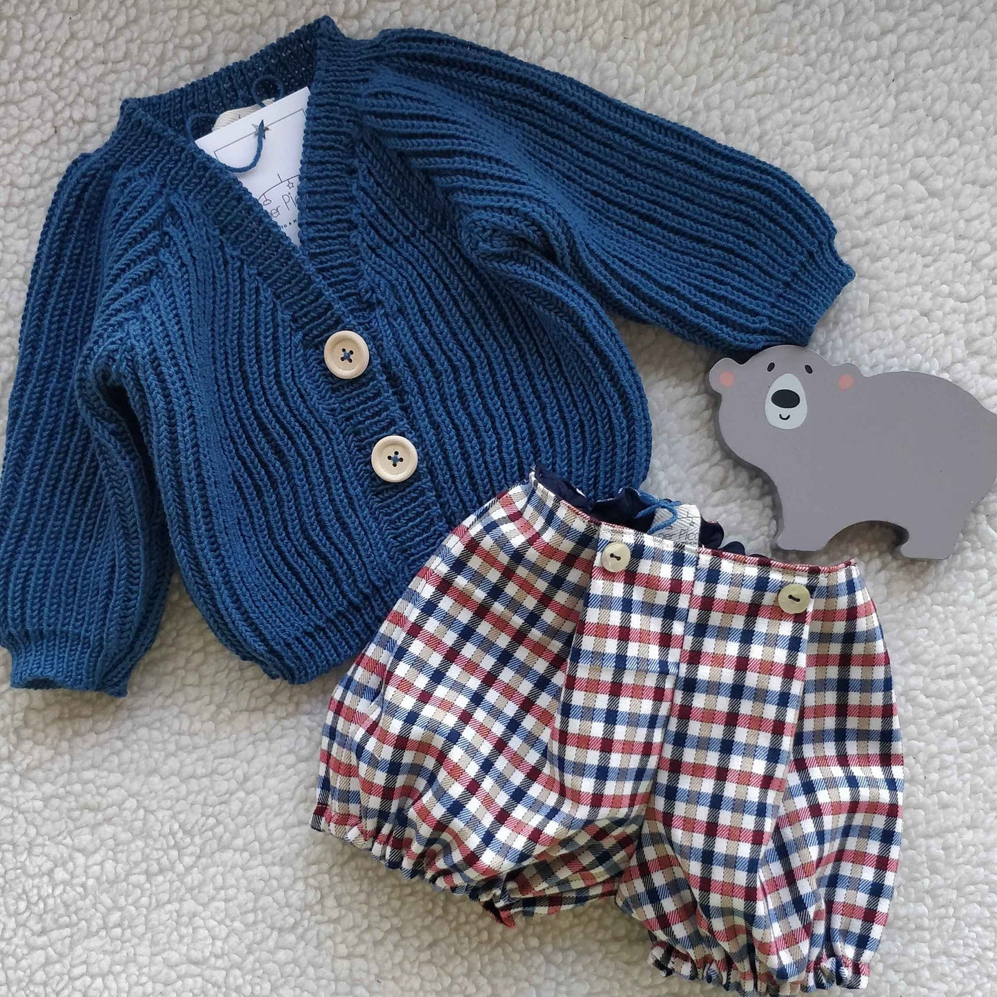 Cardigan punto brioche in cotone