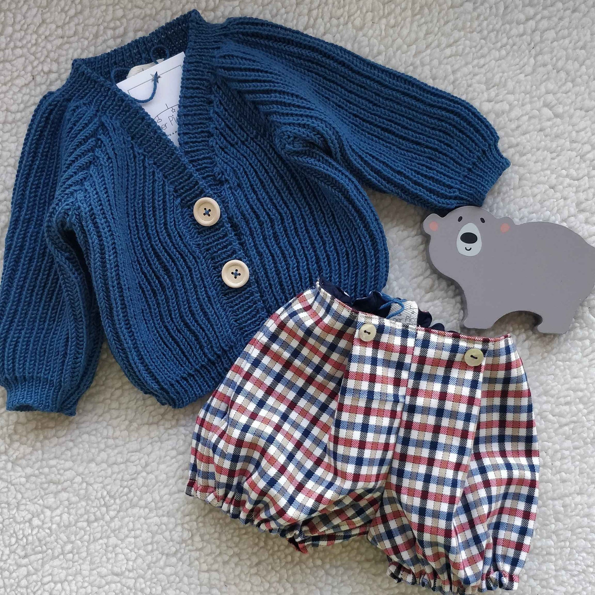 Cardigan punto brioche in cotone