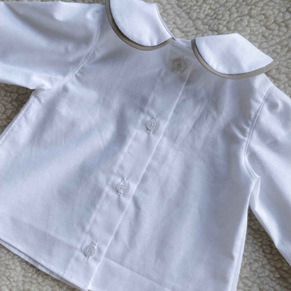 Camicia cerimonia bambino in puro cotone con abbottonatura sul retro