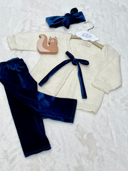 Cardigan a V con due set leggings e fascia - Per Piccini