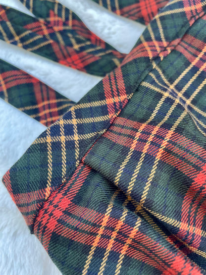 Culotte con pences e bretelle in tartan - Per Piccini