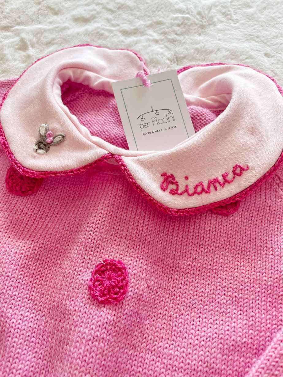 Maglione con pois e colletto in cotone per neonato  – Edizione Pasqua
