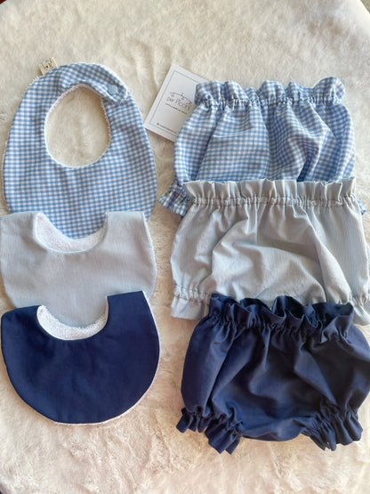 Kit 3 bavette neonato personalizzabili in cotone – ricamo nome