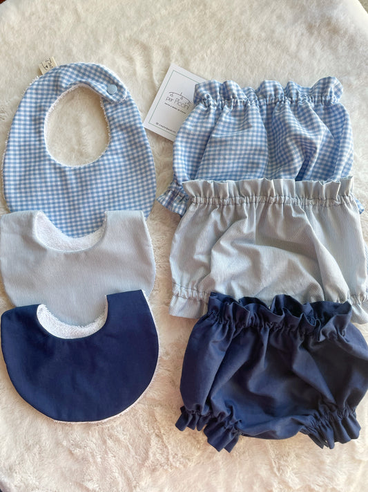 Kit 3 bavette neonato personalizzabili in cotone – ricamo nome
