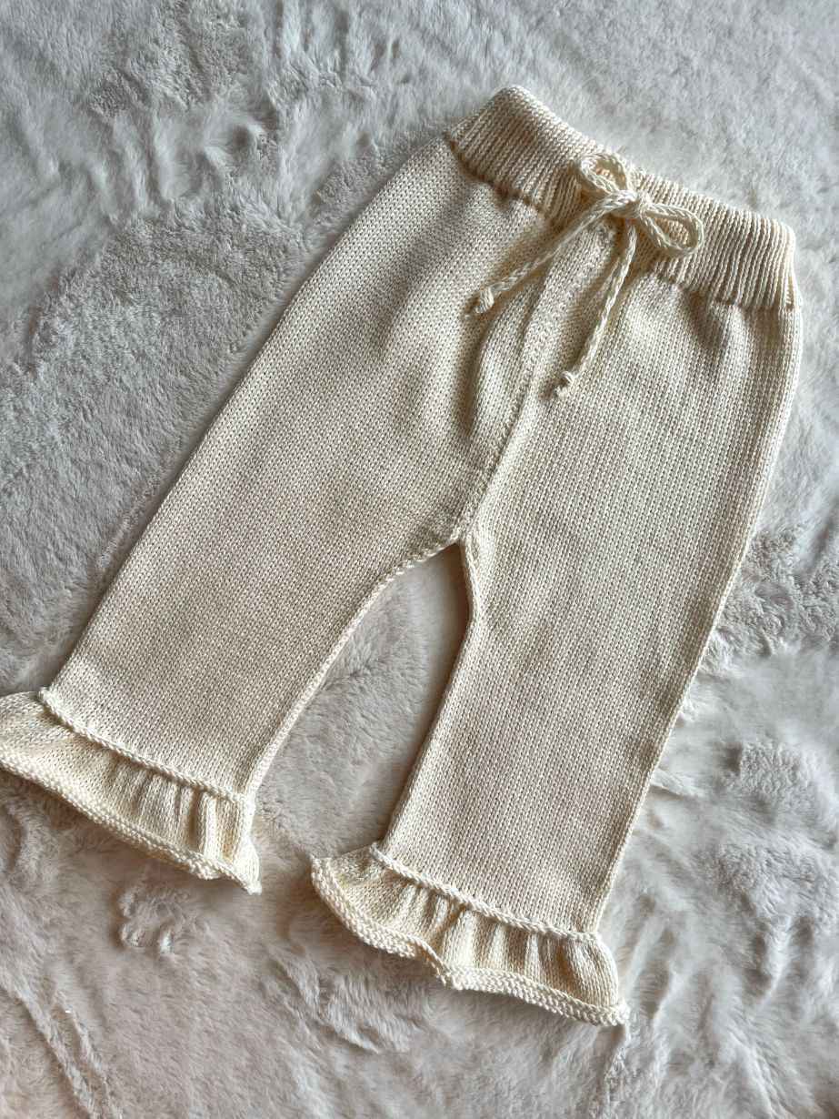 Pantalone con volant in cotone