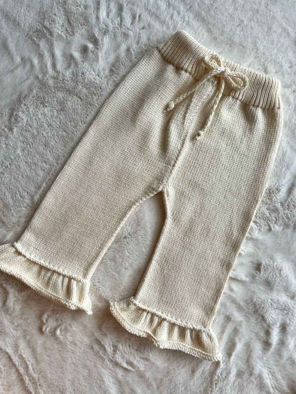 Pantalone con volant in cotone