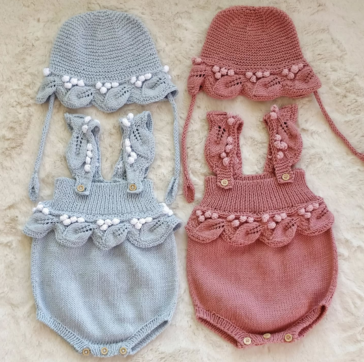 Pagliaccetto foglioline e pois in cotone