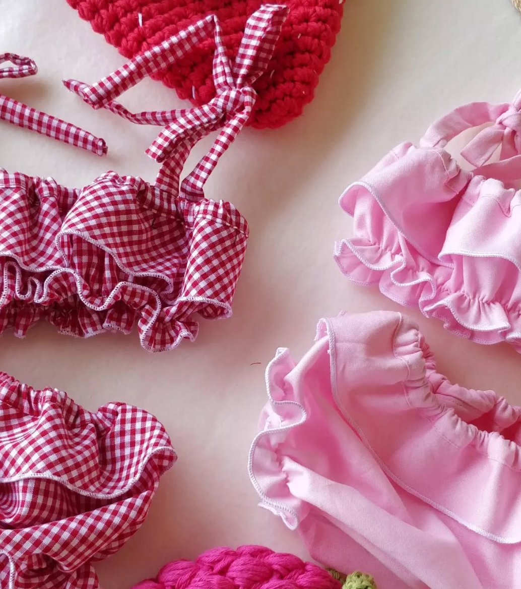 Costumino da bambina due pezzi "volant"