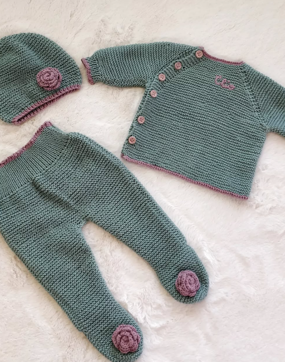 Completino personalizzabile "Fiore" in cotone - Per Piccini