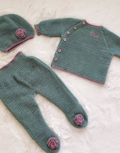 Completino personalizzabile "Fiore" in cotone - Per Piccini